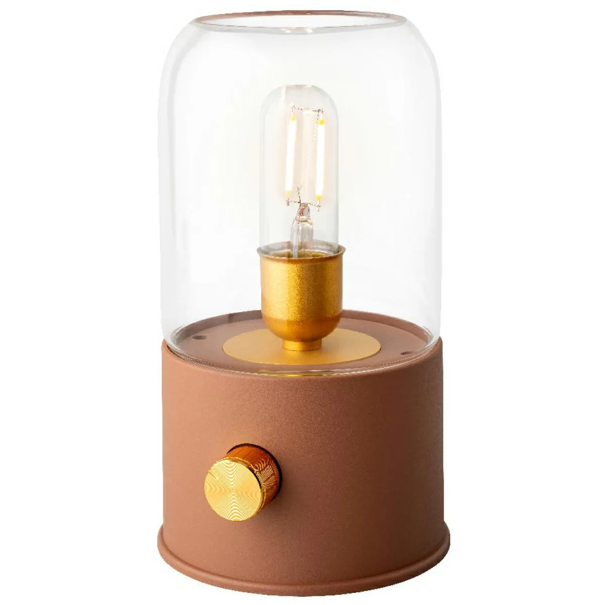 #N/A Lampe tempête sans fil rechargeable USB (H20 cm) Terracotta Orange Outlet