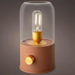 #N/A Lampe tempête sans fil rechargeable USB (H20 cm) Terracotta Orange Outlet
