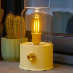 #N/A Lampe tempête sans fil rechargeable USB (H20 cm) Jaune Discount