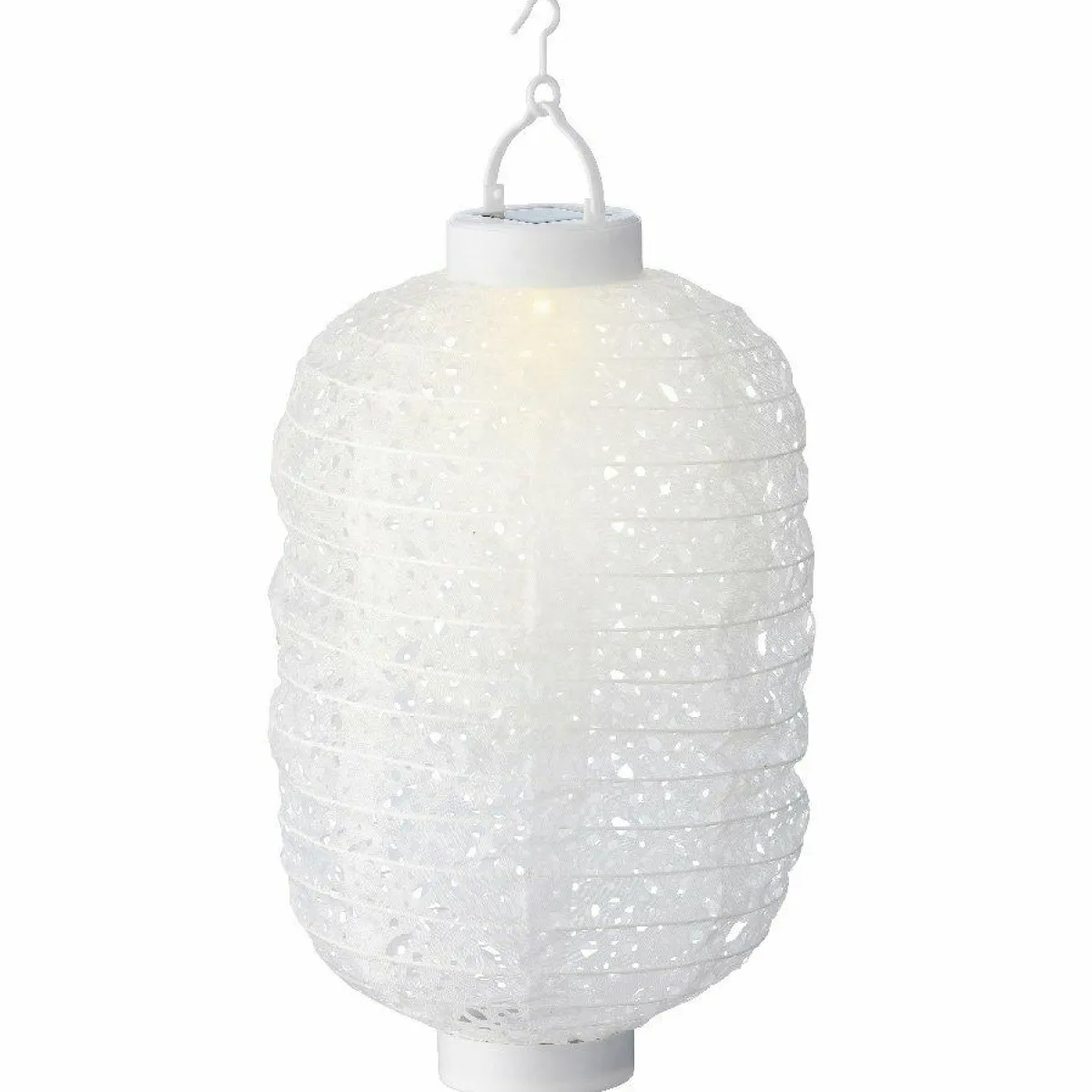 #N/A Lanterne chinoise solaire nylon LED (D20 cm) Ellipse chaud Blanc Hot