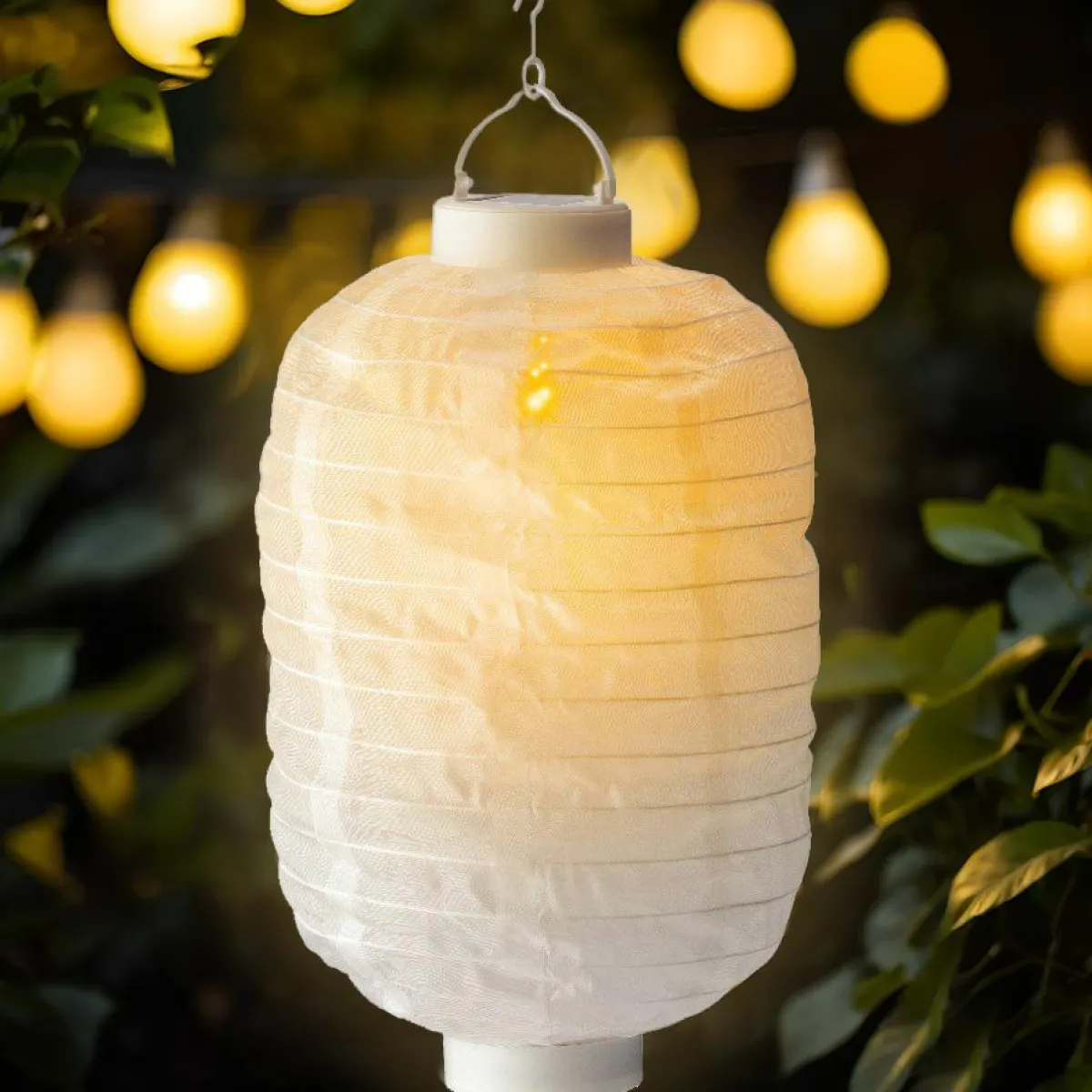 #N/A Lanterne chinoise solaire LED (D20 cm) Cylindre effet flamme chaud Blanc Clearance