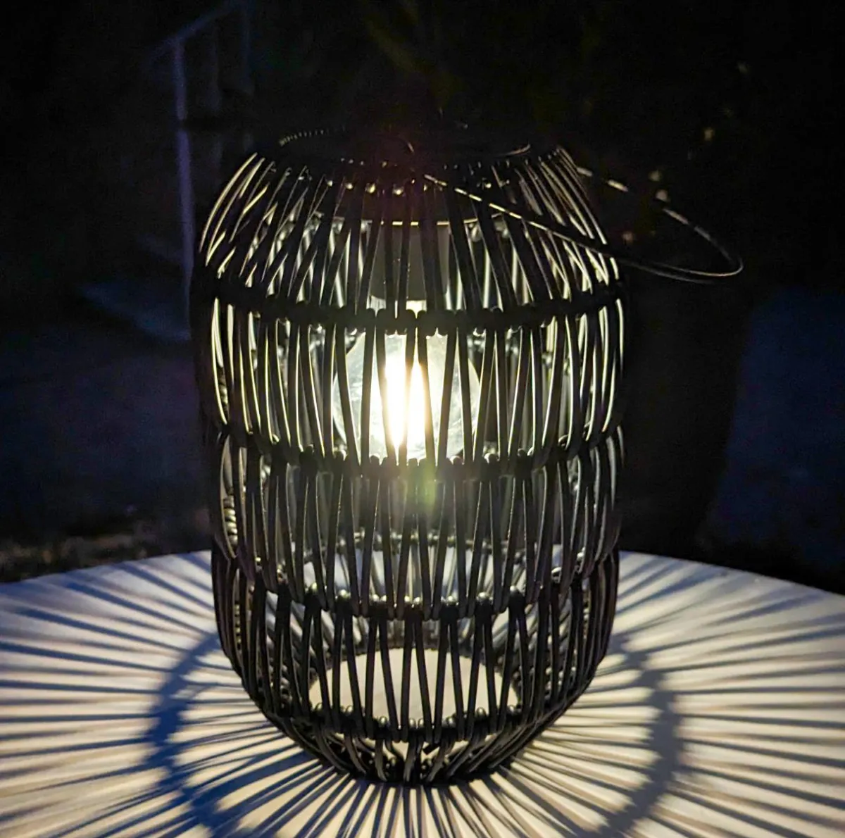 #N/A Lanterne de jardin solaire LED (H24,5 cm) Toscane Noir Clearance