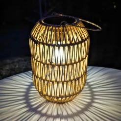 #N/A Lanterne de jardin solaire LED (H24,5 cm)Toscane Naturel Beige Hot