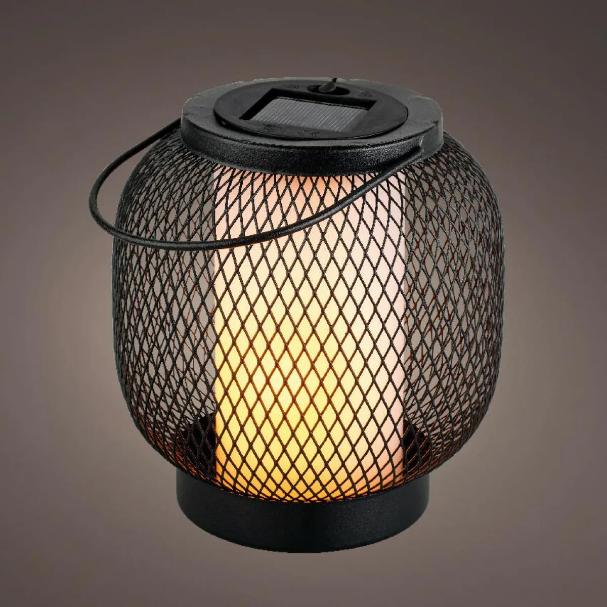 #N/A Lanterne solaire métal à LED (H15 cm) Croisillon et blanc chaud Noir Best