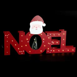 Feeric Lights & Christmas Lettres lumineuses en bois 38 LED (H29 cm) Père Noël Blanc chaud Rouge Clearance