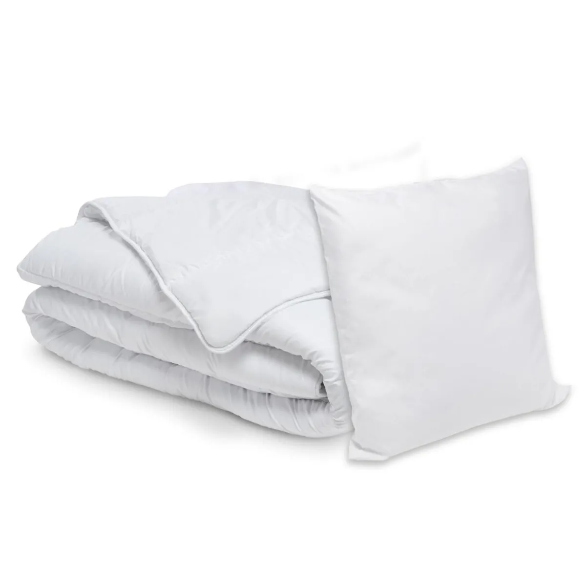 EMINZA Lot Couette chaude anti-acariens (280 x 240 cm) + 2 Oreillers (60 x 60 cm) Comète he Blanc Hot