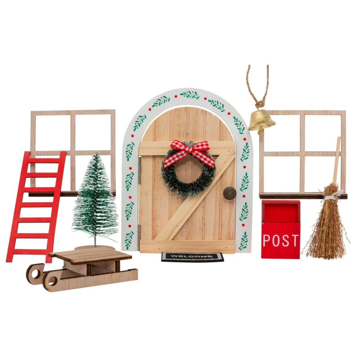 JJA Lot de 10 accessoires déco en bois (H17 cm) Porte de petite souris Multicolore Sale