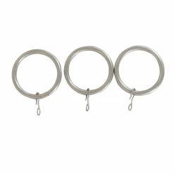 LUANCE Lot de 8 anneaux tringle rideau (D28 mm) Lino mat Argent Discount