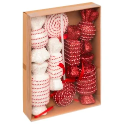 JJA Lot de 8 bonbons Géants (H21 cm) Sucreries festives et Blanc Rouge Best