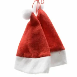 KAEMINGK Lot de 2 bonnets à suspendre (H14 cm) Mini bonnets Rouge New