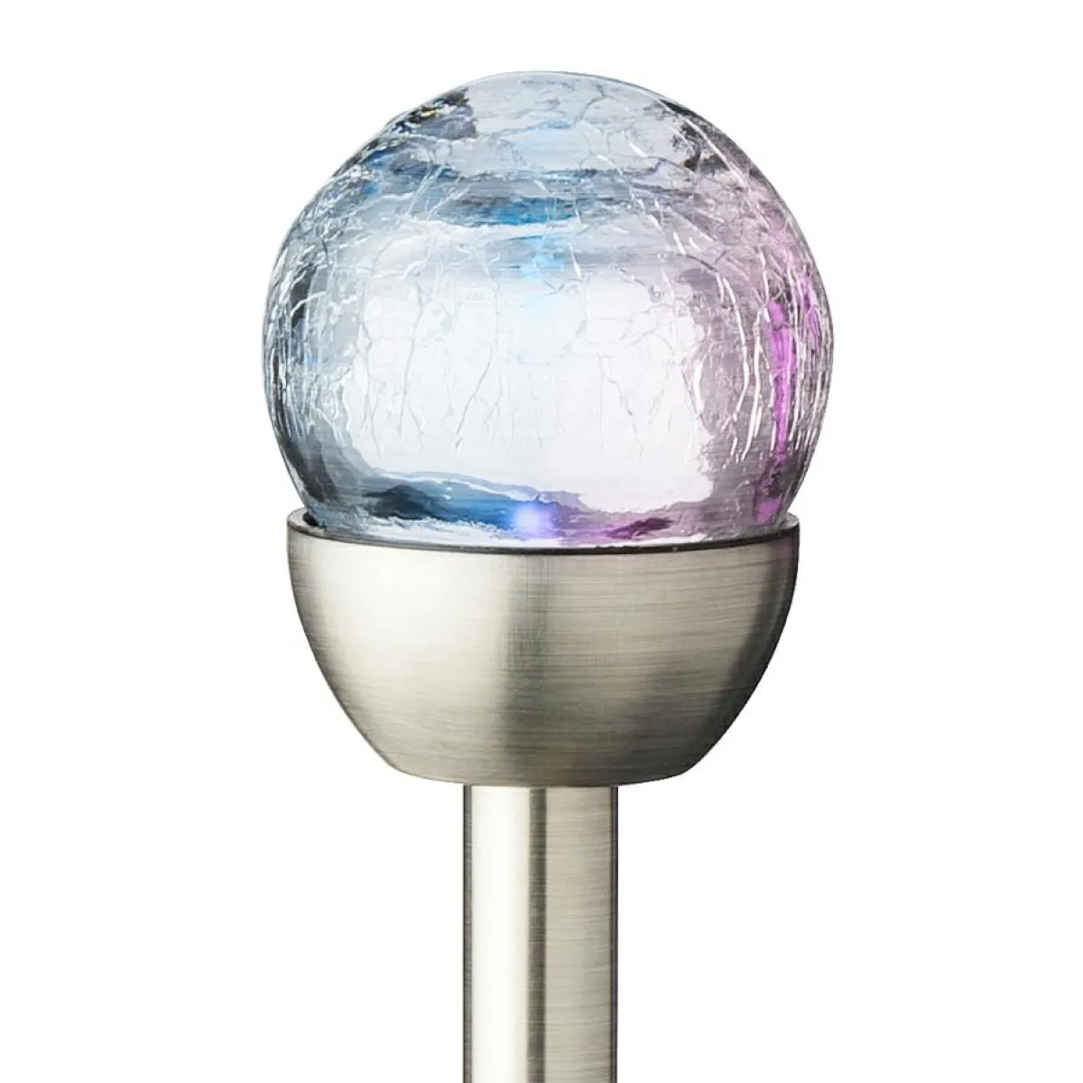 #N/A Lot de 6 bornes de jardin solaires (H24,5 cm) Verre craquelé Multicolore Discount