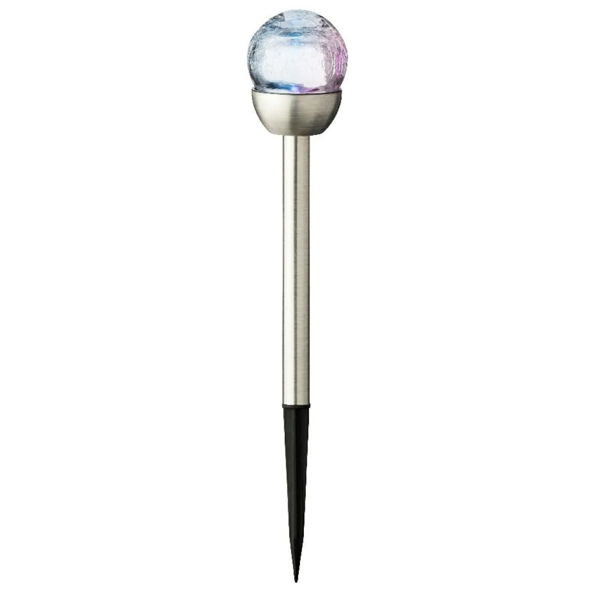 #N/A Lot de 6 bornes de jardin solaires (H24,5 cm) Verre craquelé Multicolore Discount