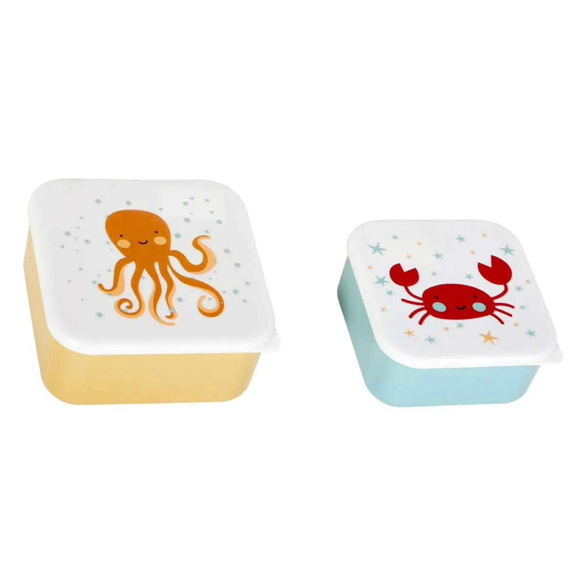 OSTARIA Lot de 2 boîtes à gouter enfant Crabe et Pieuvre Bleu Online