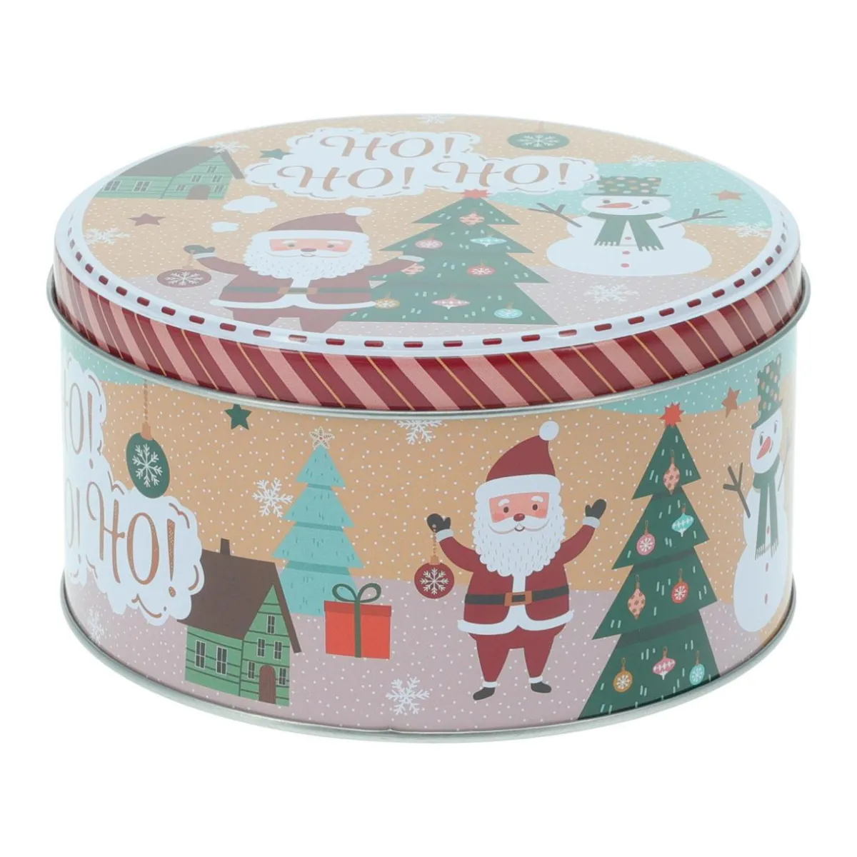 KOOPMAN Lot de 3 boîtes de rangement en métal rondes Personnages de Noël Multicolore Sale