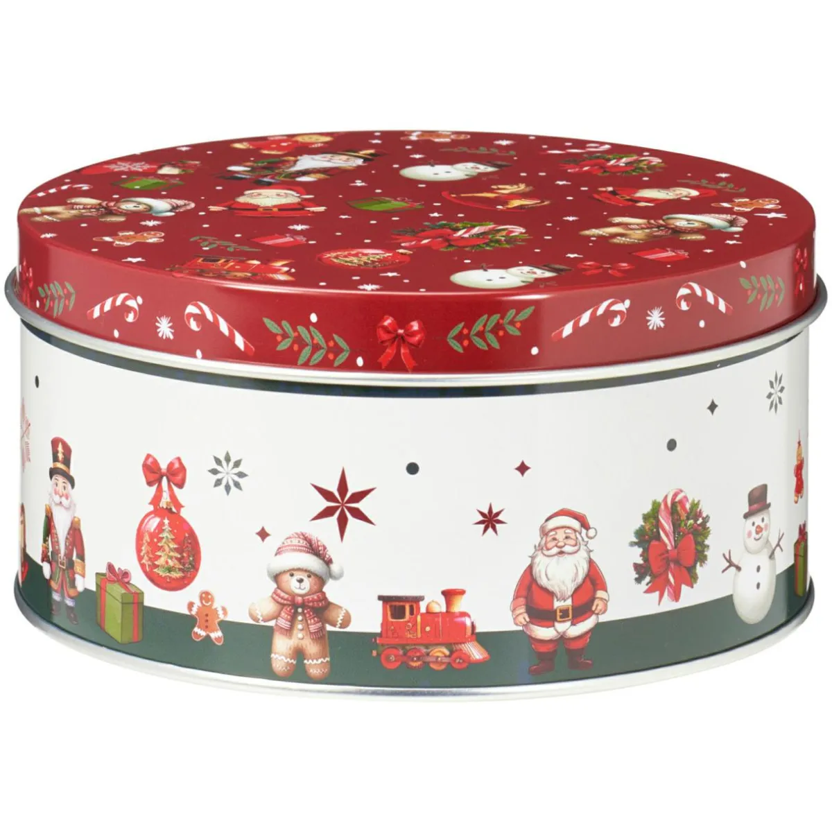 KOOPMAN Lot de 3 boîtes de rangement en métal rondes Mon beau Noël Multicolore Best