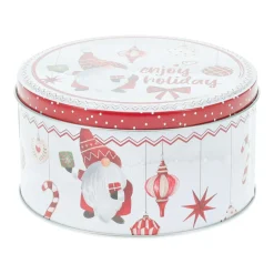 KOOPMAN Lot de 3 boîtes de rangement en métal rondes Les Lutins en Rouge Sale