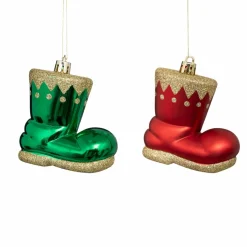 Feeric Lights & Christmas Lot de 4 bottes (H8 cm) Jeux de neige Rouge et Vert New