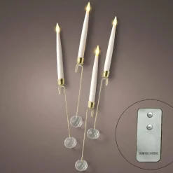 KAEMINGK Lot de 10 bougies à piles (H15 cm) Crystal Blanc chaud Or Discount