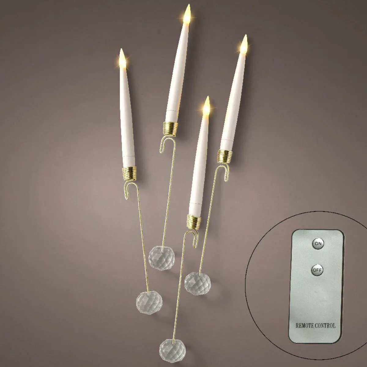 KAEMINGK Lot de 10 bougies à piles (H15 cm) Crystal Blanc chaud Or Discount