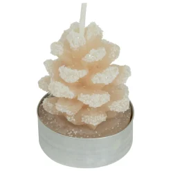 JJA Lot de 4 bougies chauffe-plats Pomme de pain enneigée Beige Outlet