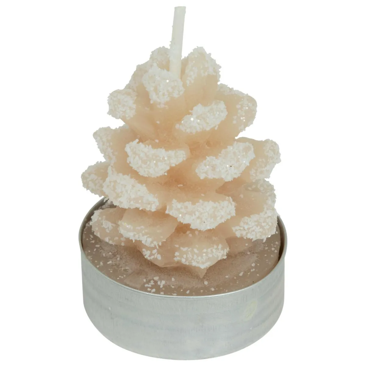 JJA Lot de 4 bougies chauffe-plats Pomme de pain enneigée Beige Outlet