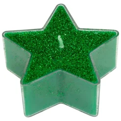 JJA Lot de 4 bougies chauffe-plat Étoiles pailleté Vert Online
