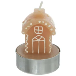 FEERIC LIGHTS Lot de 4 bougies (H6 cm) Maisons de village Marron Clearance