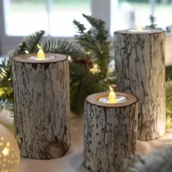 BLACHERE Lot de 3 bougies LED clignotantes (H15 cm) Arbre Blanc chaud Online