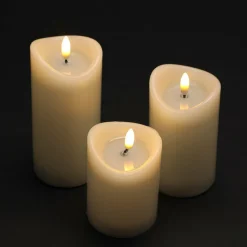KOOPMAN Lot de 3 bougies LED (H10 cm) Vouy Ivoire Online