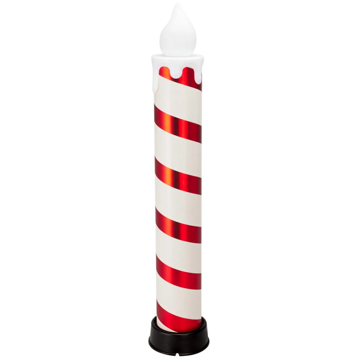 KOOPMAN Lot de 2 bougies lumineuses Géantes (H82 cm) Candy Candle et blanc Rouge New