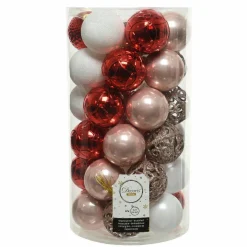 KAEMINGK Lot de 37 boules de Noël Alpine Rouge Tricolore_Rouge_Blanc_Argent Sale