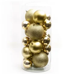 EMINZA Lot de 20 boules de Noël assties New Alpine Or Discount