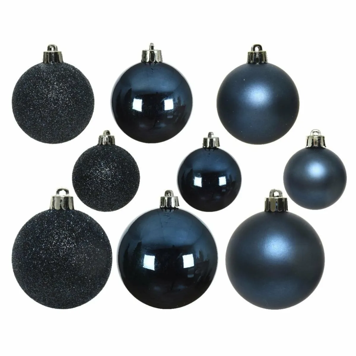 KAEMINGK Lot de 30 boules de Noël Alpine assorties Bleu nuit