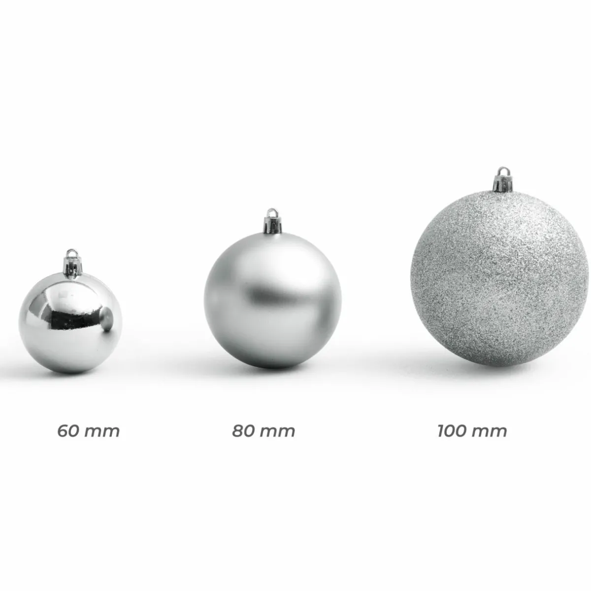 EMINZA Lot de 20 boules de Noël assorties New Alpine Argent Hot