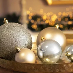 EMINZA Lot de 30 boules de Noël assorties New Alpine Perle Online