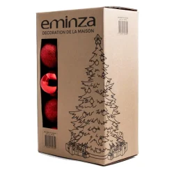 EMINZA Lot de 20 boules de Noël assorties New Alpine Rouge Best