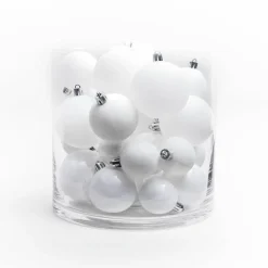 EMINZA Lot de 30 boules de Noël assorties New Alpine Blanc Hot