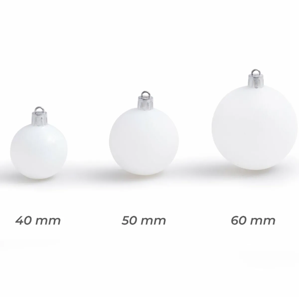 EMINZA Lot de 30 boules de Noël assorties New Alpine Blanc Hot