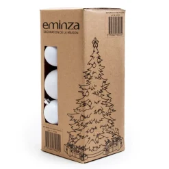 EMINZA Lot de 30 boules de Noël assorties New Alpine Blanc Hot