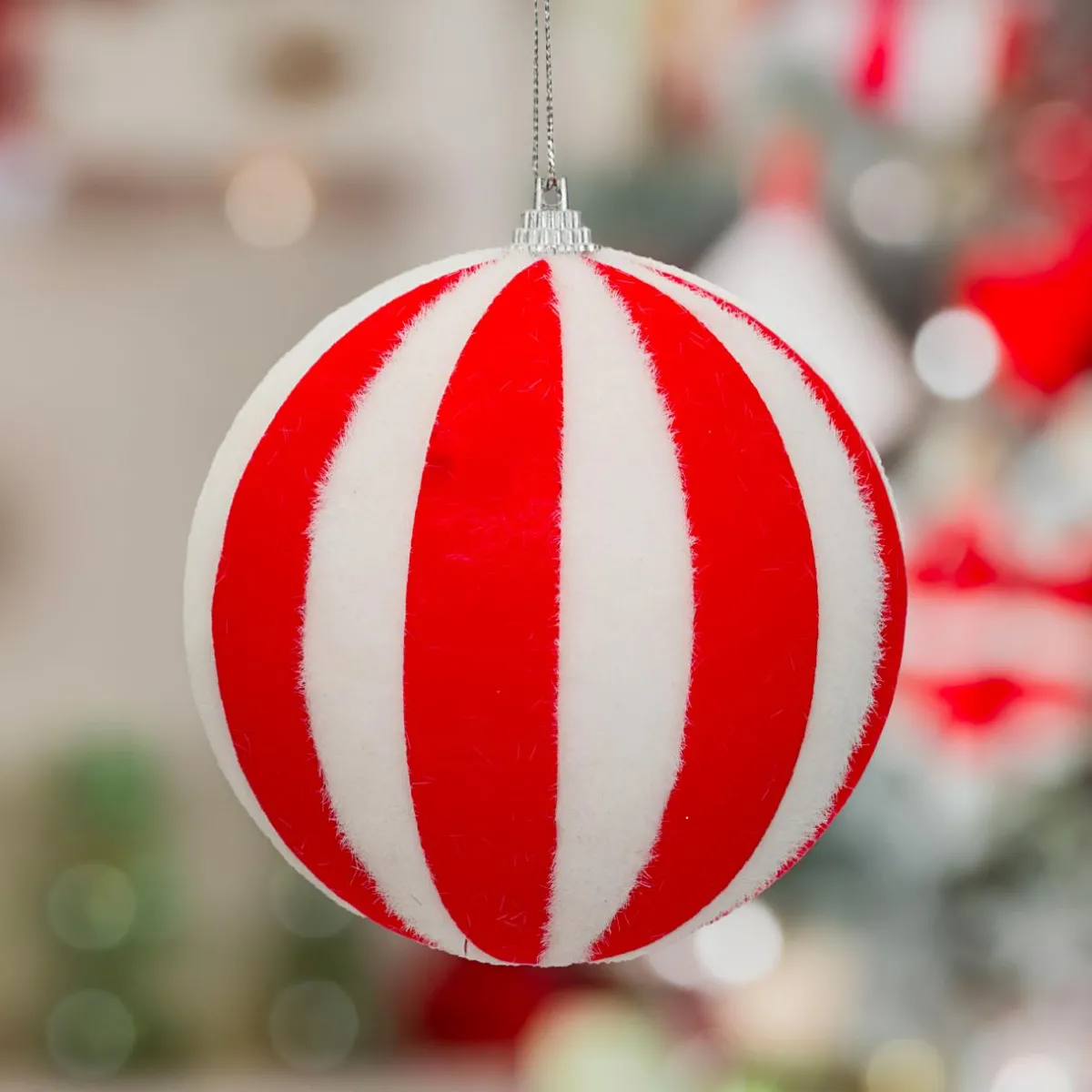 JJA Lot de 22 boules de Noël assorties Rayures Rouge Best