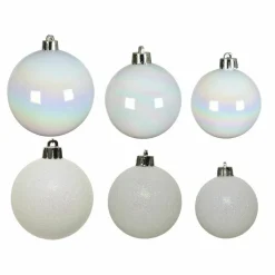KAEMINGK Lot de 30 boules de Noël assorties Alpine Blanc irisé Best