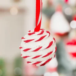 JJA Lot de 22 boules de Noël assorties Rayé Fantaisie et Blanc Rouge Clearance