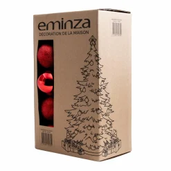 EMINZA Lot de 30 boules de Noël (D80 mm) New Alpine Rouge Clearance