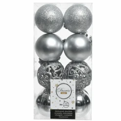 KAEMINGK Lot de 16 boules de Noël (D60 mm) Alpine multi Argent Hot