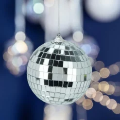 KOOPMAN Lot de 12 boules de Noël (D100 mm) Night Fever Argent Outlet