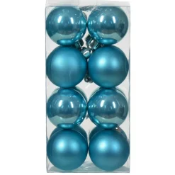 KAEMINGK Lot de 16 boules de Noël (D40 mm) Aravis Bleu pétillant Hot