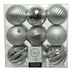 KAEMINGK Lot de 18 boules de Noël (D80 mm) Anaelle Argent