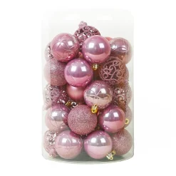 KAEMINGK Lot de 35 boules de Noël (D60 mm) Aravis Vieux Rose Clearance