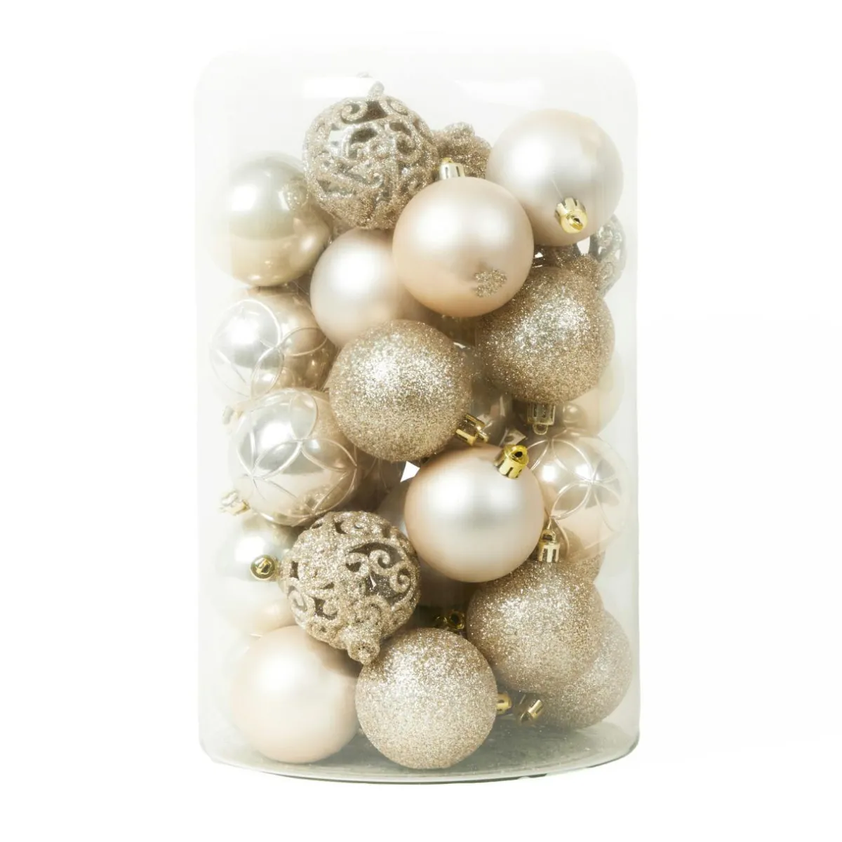 KAEMINGK Lot de 35 boules de Noël (D60 mm) Aravis mix Perle New