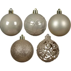 KAEMINGK Lot de 35 boules de Noël (D60 mm) Aravis mix Perle New